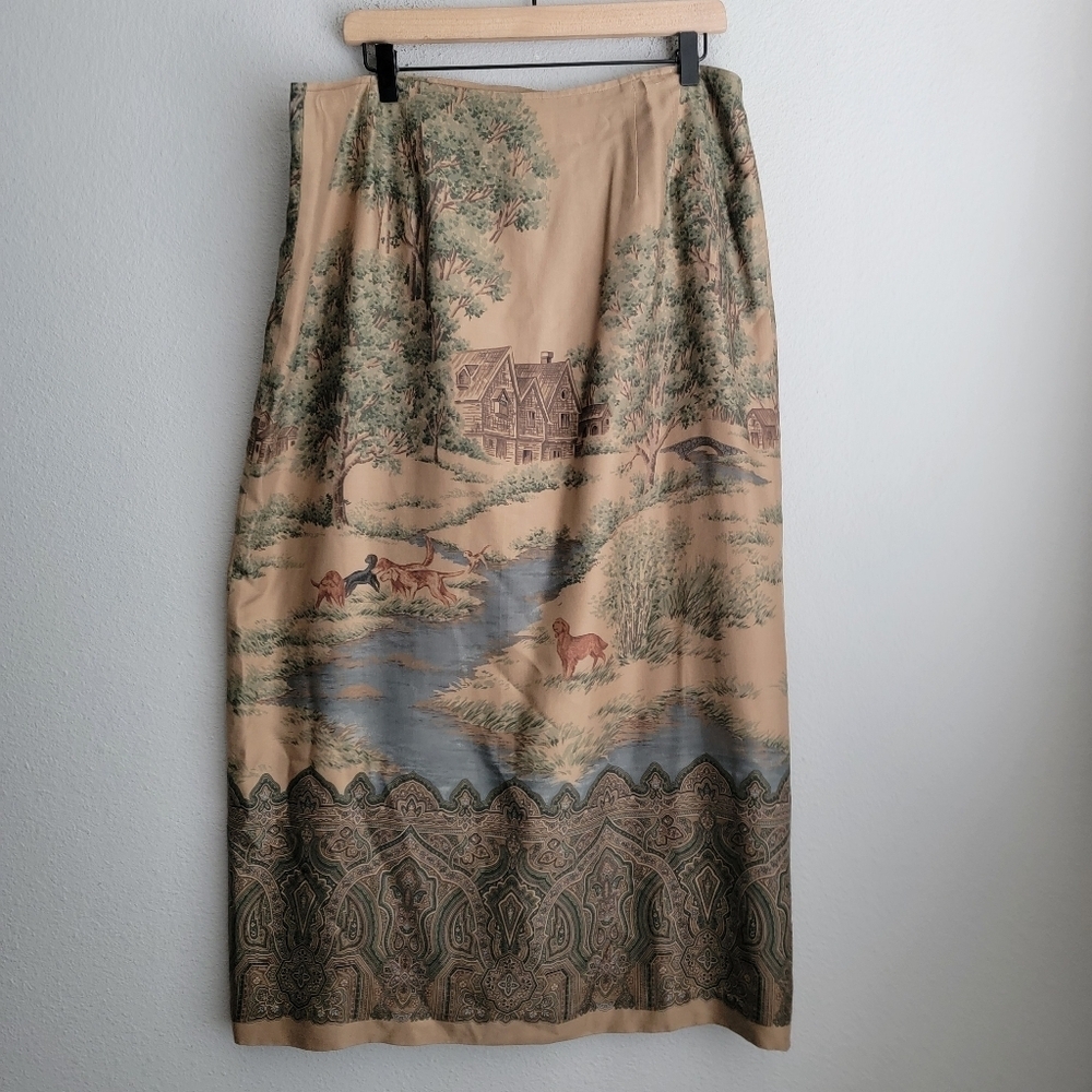 Vintage Lauren Ralph Lauren Balmoral Fox Hunt Skirt size 16 NWT - Picture 3 of 7